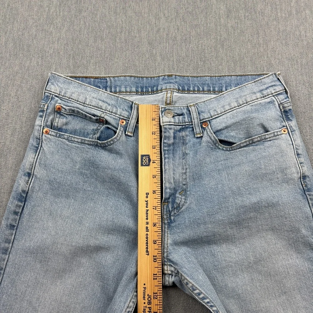 Levis 514 Jeans Men 33x32 Blue Denim Straight Leg Medium Wash Stretch Zip Pocket